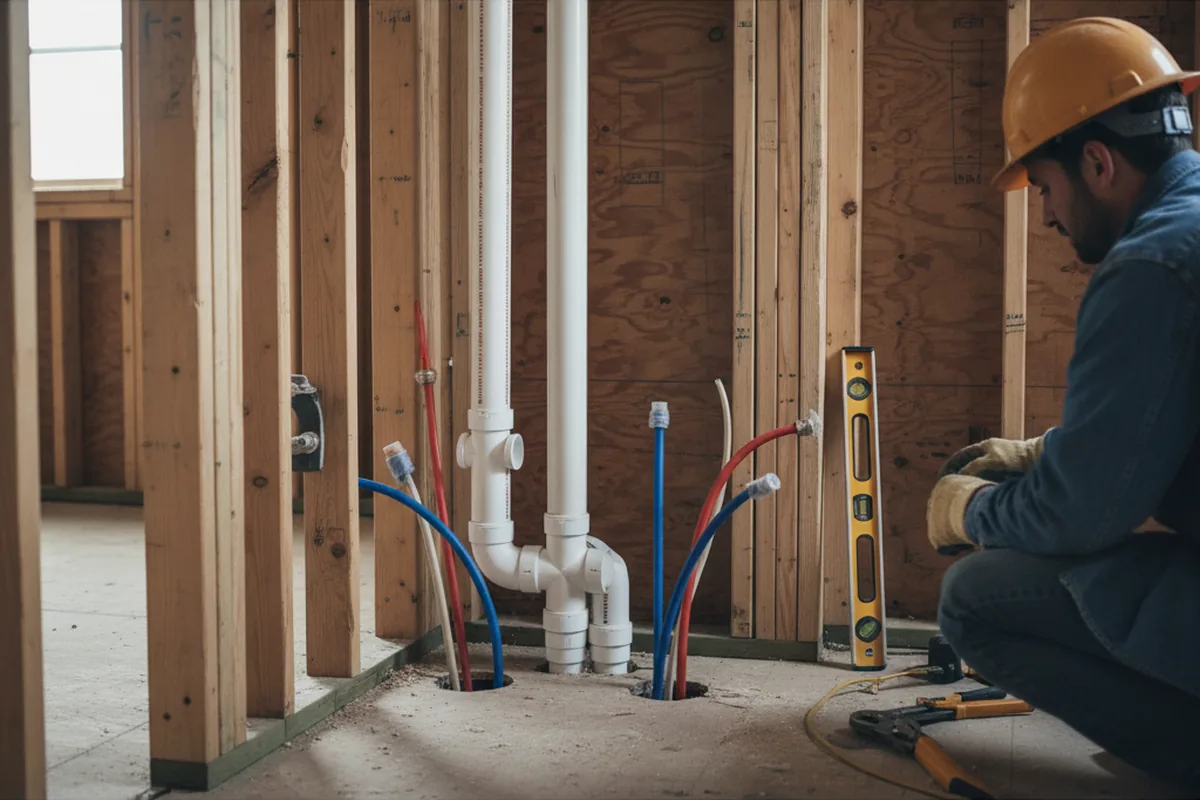 Drain and supply rough-in during Garbage Disposal Repair in Latimer